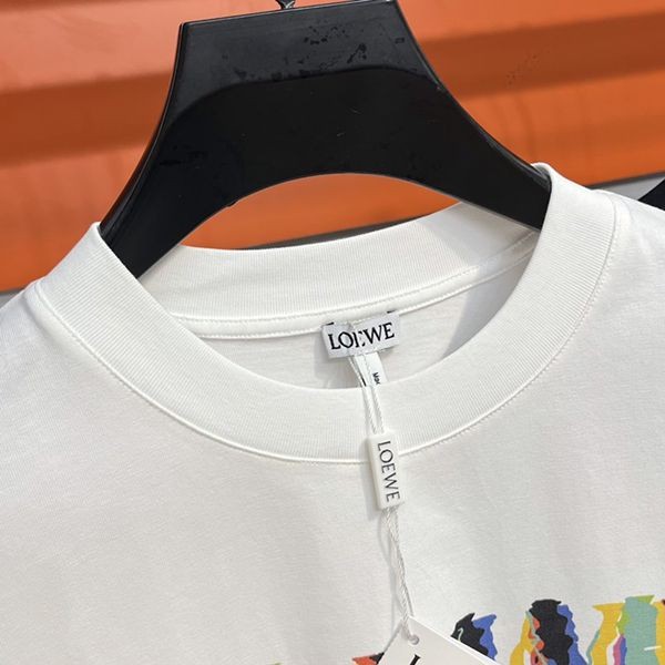 一目惚れ♪ ロエベ アナグラム ロゴ コットン Tシャツ 偽物 lom23500